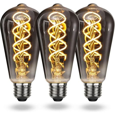 E27 Vintage-LED-Glühbirne, warmweiß, dimmbar, 4 W, weiches Licht, E27 Vintage-Glühbirne im Edison-Stil, geeignet für Wohnzimmer, Schlafzimmer, Flur, Terrasse usw. [Energieklasse]