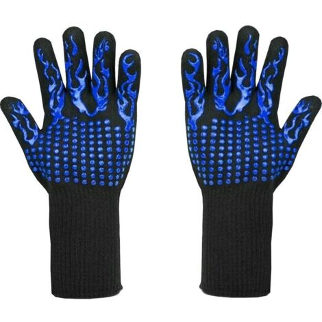 Hitzebeständige Grillhandschuhe bis 800 °C – Schnittfeste L5-Handschuhe – Hochwertige Küchenhandschuhe zum Grillen, Kochen, Backen und Schweißen (1 Paar, 33 cm)