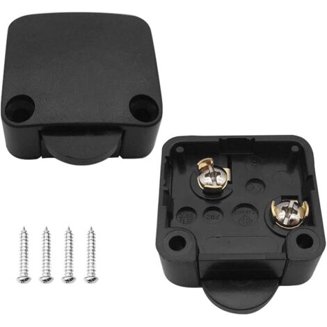 Stück Schranktürschalter, automatischer Schalter, 1 A, 250 V, Schranklampenschalter (schwarz)
