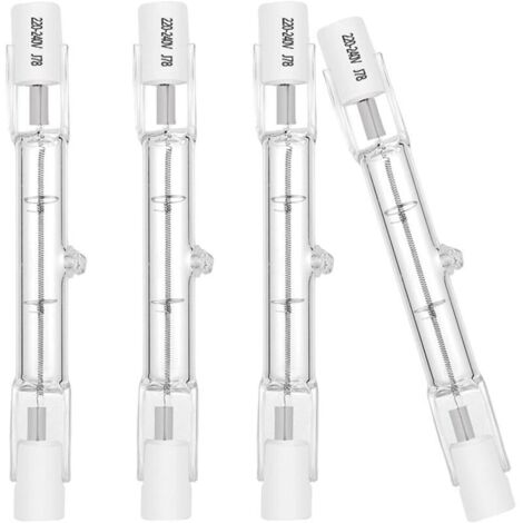 Eco R7S Halogenlampe, 78 mm, 120 W, 230 V, 1600 lm, warmweiß 2700 K, T3 J-Typ-Glühbirne für Arbeit, Sicherheit, Landschaftsbeleuchtung, Straßenbeleuchtung (4er-Pack) [Energieklasse C]
