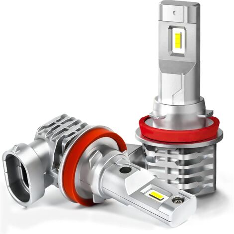 H11/H8/H9 LED-Lampe, 6500 K weiß, für 12 V–24 V-Scheinwerferlampen-Ersatz-Set für Autos. (2 Stück)