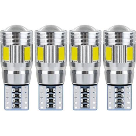 T10 W5W LED-Glühbirne, Auto-Innenraumleuchte, LED-Auto-LED-Nachtlicht, geeignet für Nummernschildbeleuchtung, Standlicht, Positionslicht und Deckenleuchte (4 Stück).
