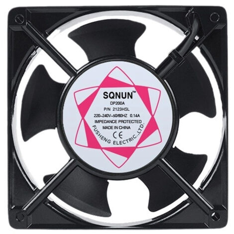 Ventilateur axial pour boîte de cheminée Insérable Haute température Pales en métal Silencieux Universel 120 x 120 x 38 mm