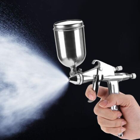 Kleine Lackierpistole Mini Spray Gun Spritzpistole Pneumatisches Werkzeug, Professionelle 0.5mm Düse 125ml Mini Pneumatische Spritzpistole für Auto Malerei Reparatur, Möbel, Zimmerei, Auto usw