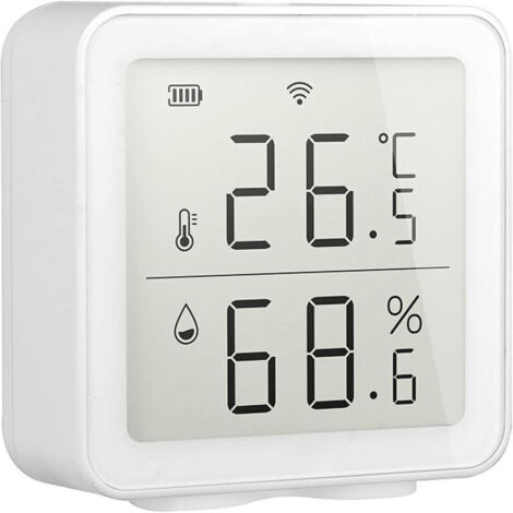 WiFi-Funktemperatursensor, Smart Home-Thermometer-Feuchtigkeitsmesser, kabelloser Temperatur-Feuchtigkeitssensor, Heimautomatisierungs-Szenensystem, kompatibel mit Alexa (1/5)