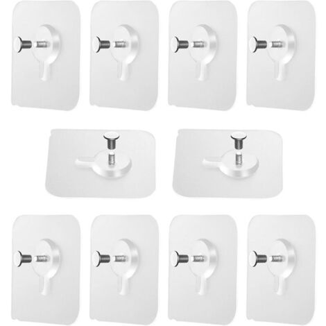 Klebenägel zum Aufhängen, 10 Stück, selbstklebende Bildaufhänger ohne Bohren, abnehmbare selbstklebende Schrauben, Haken, selbstklebende Rahmenbefestigungen für Wandrahmen, Bilder, Poster, Fotos, deko (1/5)