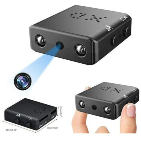 Kleinste HD-Kamera mit Nachtsicht, Bewegungserkennung, SD-Kartenspeicher, Nanny-Überwachungskamera mit Audio, Innen- und Außenüberwachungskamera