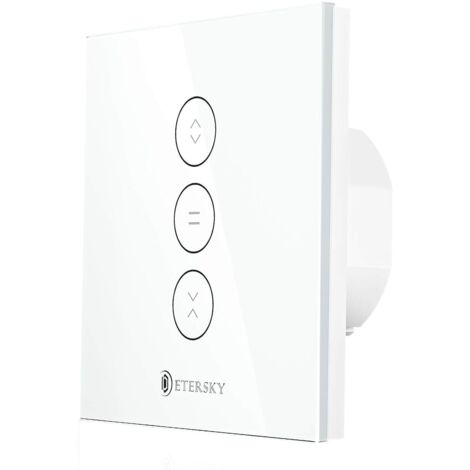 Interrupteur Volet Roulant Connecté WiFi, Commutateur Intelligent Volet Roulant Stores Connecté Compatible avec Alexa et Google Home, Interrupteur Tactile Peut Éteindre la LED, Timer - 1 Packs