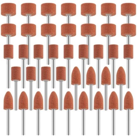 Set mit 42 Aluminiumoxid-Schleifscheiben, Schleifbits mit 1/8-Zoll-Schaft, kompatibel mit Dremel zum Schleifen, Polieren und Entgraten von Metallen (1/5)