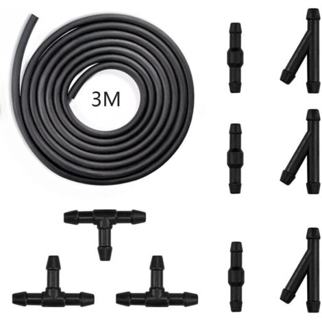 Scheibenwischer-Flüssigkeitsschlauch-Set, CTRICALVER 3M – Scheibenwischer-Düsennebel-Waschmaschinen-Sprühschlauch, mit Schlauchanschluss, 9-teilig (1/4)