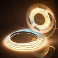 5M COB Warmweiß 3000K Flexibler LED-Streifen mit hoher Dichte 320LEDs/M 640LEDs 5V 8W/M Dimmbares, verformbares LED-Streifenlicht für Schlafzimmer, Küche, Zuhause, DIY-Dekoration