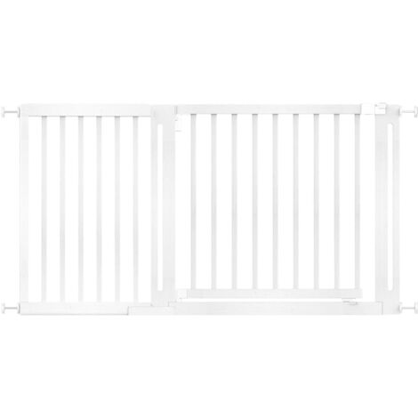 Safetots Barrière Élégante En Bois Blanc, Ouverture Extra Large De 73cm, 145cm - 153cm