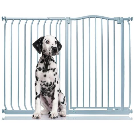 Bettacare Barrière Pour Chien À Design Courbé Extra Haute, 125cm - 134cm, Hauteur Extra Haute De 100cm, Gris Mat