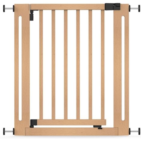 Safetots Barrière Élégante En Bois Naturel, 71cm - 79cm