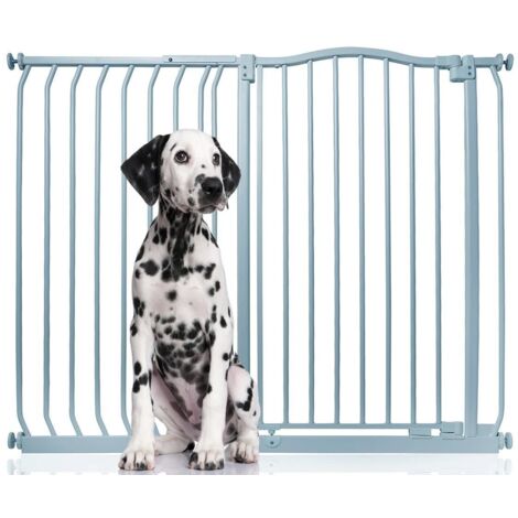 Bettacare Barrière Pour Chien À Design Courbé Extra Haute, 116cm - 125cm, Hauteur Extra Haute De 100cm, Gris Mat