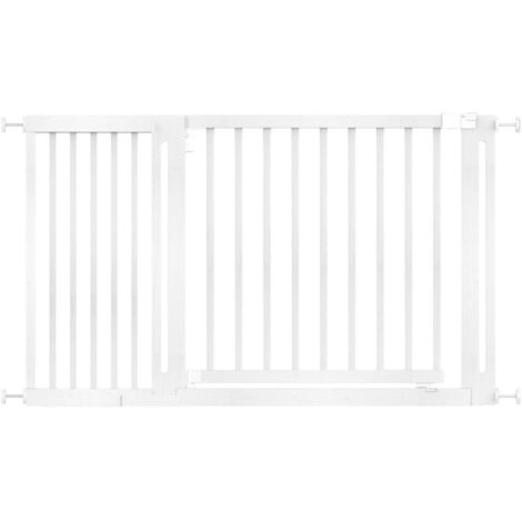 Safetots Barrière Élégante En Bois Blanc, Ouverture Extra Large De 73cm, 15cm - 143cm