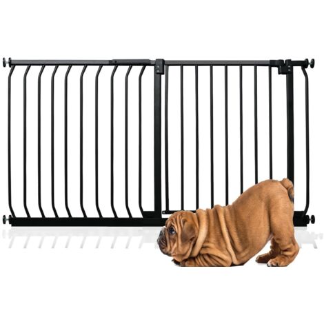 Bettacare Elite Barrière Pour Chien À Pression, Barrière Pour Animaux De Compagnie, 125cm - 134cm, Couleur Noir Mat
