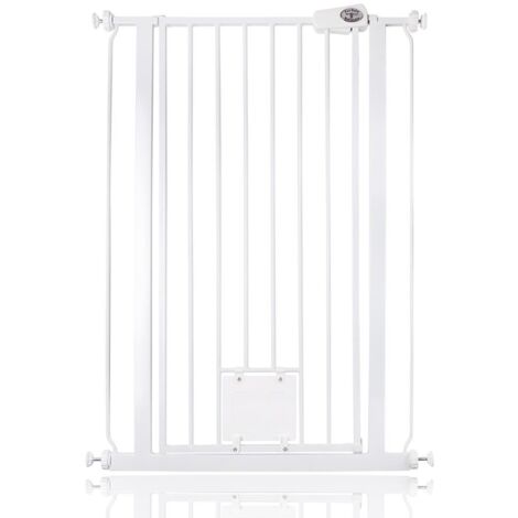 Bettacare Barrière Pour Chien Avec Trappe Verrouillable, 75cm - 84cm, Hauteur 104cm, Couleur Blanc
