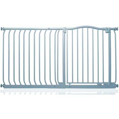 Safetots Barrière De Sécurité Supérieure Avec Design Courbé, Barrière De Sécurité À Pression, 134cm - 143cm, Gris Mat