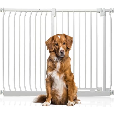 Bettacare Elite Barrière Pour Chiens Extra Haute, 134cm - 143cm, Hauteur Extra Haute De 96.8cm, Couleur Blanc Mat