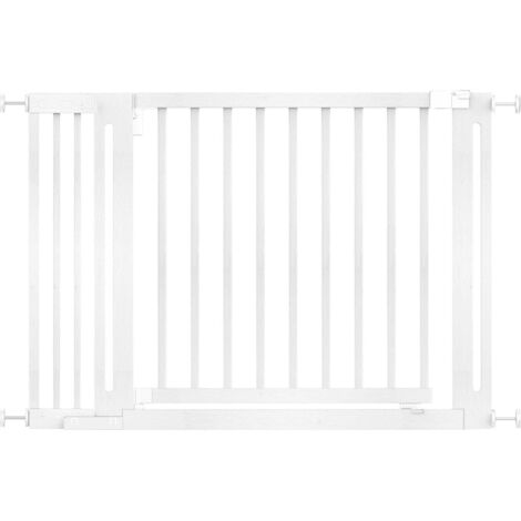 Safetots Barrière Élégante En Bois Blanc, Ouverture Extra Large De 73cm, 115cm - 123cm