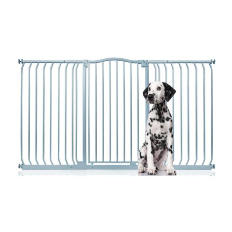 Bettacare Barrière Pour Chien À Design Courbé Extra Haute, 161cm - 170cm, Hauteur Extra Haute De 100cm, Gris Mat (1/5)