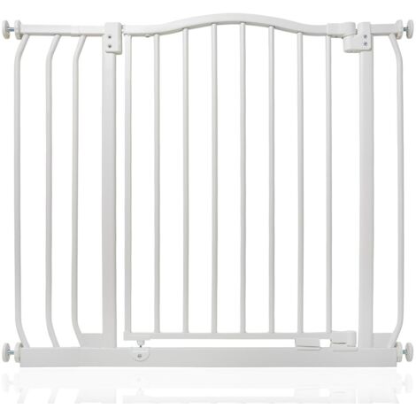 Safetots Barrière De Sécurité Supérieure Avec Design Courbé, Barrière De Sécurité À Pression, 80cm - 89cm, Blanc Mat