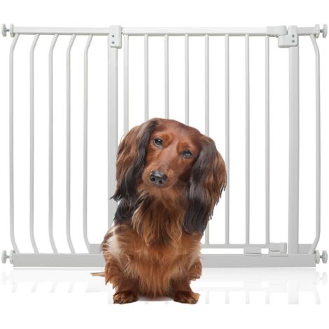 Bettacare Elite Barrière Pour Chien À Pression, Barrière Pour Animaux De Compagnie, 98cm - 107cm, Couleur Blanc Mat