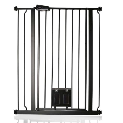 Bettacare Barrière Pour Chien Avec Trappe Verrouillable, 81,4cm - 89cm, Hauteur 104cm, Couleur Noir