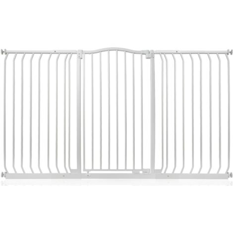 Bettacare Barrière Pour Chien À Design Courbé Extra Haute, 161cm - 170cm, Hauteur Extra Haute De 100cm, Blanc Mat