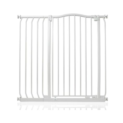 Bettacare Barrière Pour Chien À Design Courbé Extra Haute, 98cm - 107cm, Hauteur Extra Haute De 100cm, Blanc Mat