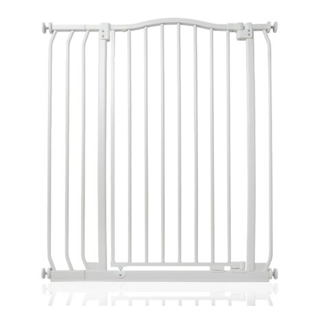 Bettacare Barrière Pour Chien À Design Courbé Extra Haute, 80cm - 89cm, Hauteur Extra Haute De 100cm, Blanc Mat