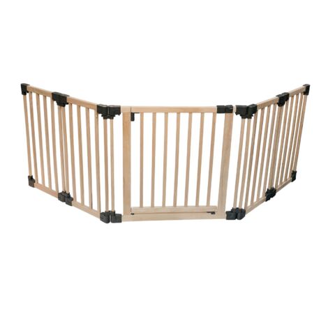 Safetots Barrière De Sécurité Multi-panneau En Bois, Avec Porte, Jusqu'à 256cm De Largeur X 76cm De Hauteur, Bois