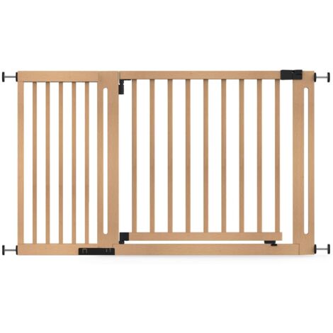 Safetots Barrière Élégante En Bois Naturel, Ouverture Extra Large De 73cm, 15cm - 143cm