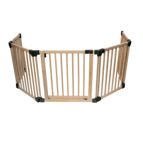 Safetots Barrière De Sécurité Multi-panneau En Bois, Avec Porte, Jusqu'à 336cm De Largeur X 76cm De Hauteur, Bois