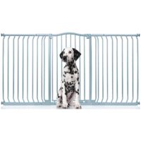 Bettacare Barrière Pour Chien À Design Courbé Extra Haute, 179cm - 188cm, Hauteur Extra Haute De 100cm, Gris Mat