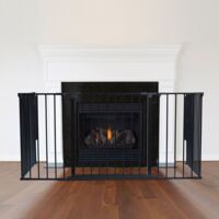 Safetots Garde-feu Multi-panneaux, Garde-feu Pour Cheminées, 77cm Profondeur X 138cm Largeur, 70cm De Hauteur, Noir