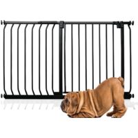 Bettacare Elite Barrière Pour Chien À Pression, Barrière Pour Animaux De Compagnie, 107cm - 116cm, Couleur Noir Mat