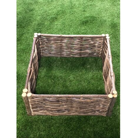 Potager carré en noisetier Tressage Horizontal - 4 tailles disponibles 90 x 90 x 50 cm