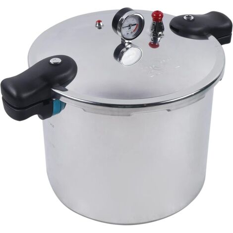 Cocotte-minute 23 litres avec manomètre 10PSI Soupape de sécurité antidéflagrante Très grande taille pour les gros travaux de mise en conserve, réchauds à gaz (1/5)