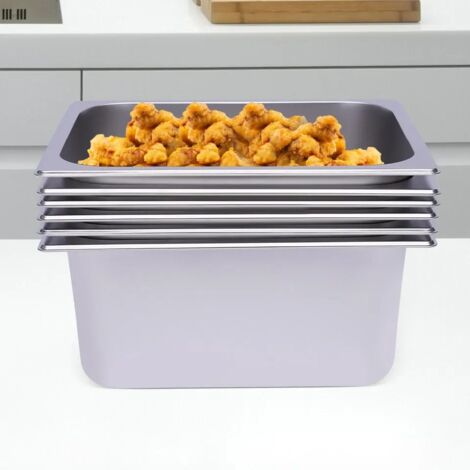 6 x bacs gastronormes bacs GN 1/2 profondeur 150 mm adaptés pour chafing dish (1/5)