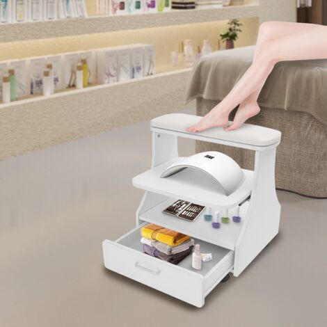 Chariot de beauté portable pour salons de manucure ou soins spa des pieds, adapté aux repose-pieds, meubles de pédicure et manucure, fournitures de salon 50 kg/110,23 lb