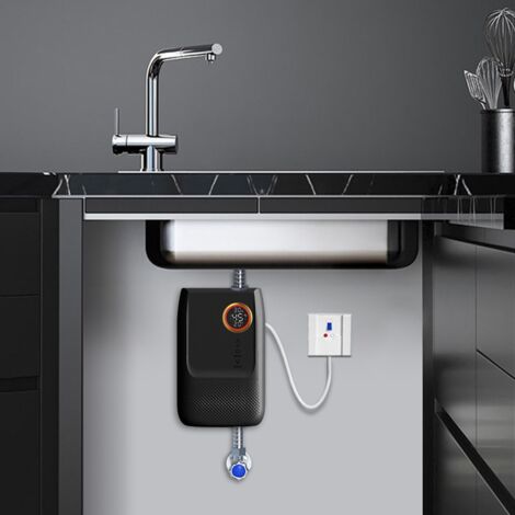 Chauffe-eau électrique sans réservoir 5500 W, chauffe-eau électrique 220 V avec affichage numérique, chauffe-eau instantané, sous évier avec télécommande, écran tactile LCD, chauffe-eau sans réservoir
