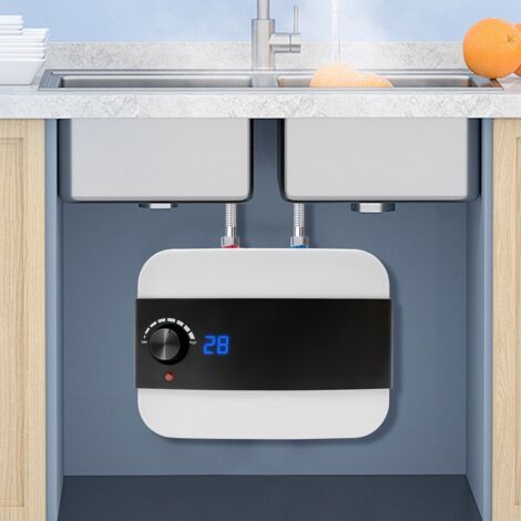 Chauffe-eau électrique à affichage numérique, 6 litres, rectangulaire, mini-réservoir, 1500 watts. (1/5)