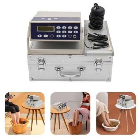 Machine de bain de pieds ionique détoxifiant, machine de détoxification des pieds Système SPA ionique détoxifiant pour les pieds avec bracelet, ceinture infrarouge lointain et ensemble comme cadeau de