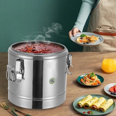10L Récipient de maintien au chaud des aliments Thermoport Thermobehlter Acier inoxydable Thermobox (1/5)