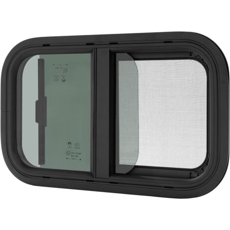 Fenêtre de camping-car avec moustiquaire, fenêtre coulissante verticale horizontale, fenêtre coulissante de caravane pour camping-cars, véhicules de chantier, bateaux (500 x 300 mm)