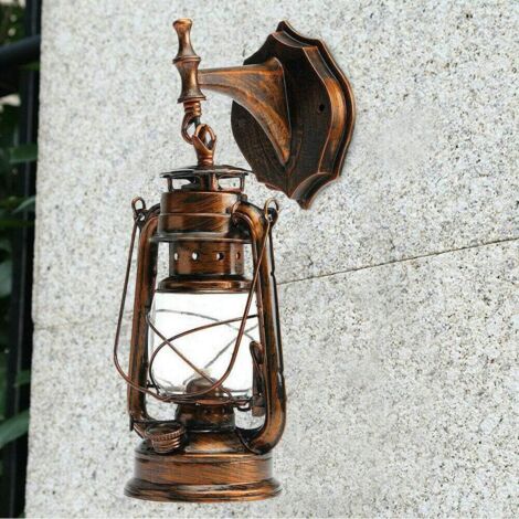 Lanterne rétro vintage Lampe murale industrielle Lampe décorative Lanterne extérieure Applique murale Décoration de maison (1/5)