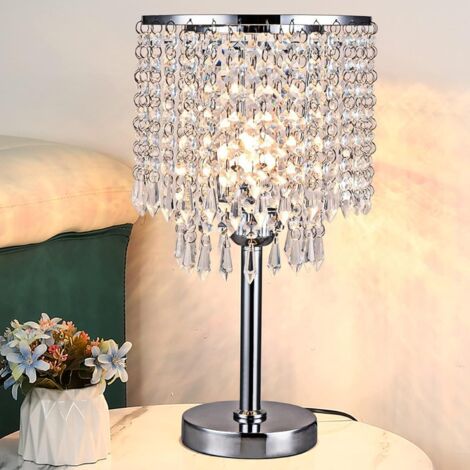 Lampe de table en cristal 220 V, lampe de bureau douce, protection des yeux, lampe de nuit E27, lampe de chevet pour le salon, la chambre à coucher