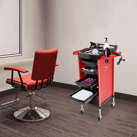 6 tiroirs rectangulaires indépendants, étagère multifonctionnelle pour salon de coiffure, chariot de coiffeur à roulettes pour salon de coiffure. (1/5)
